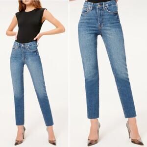 Good American Blue Straight Leg Jeans